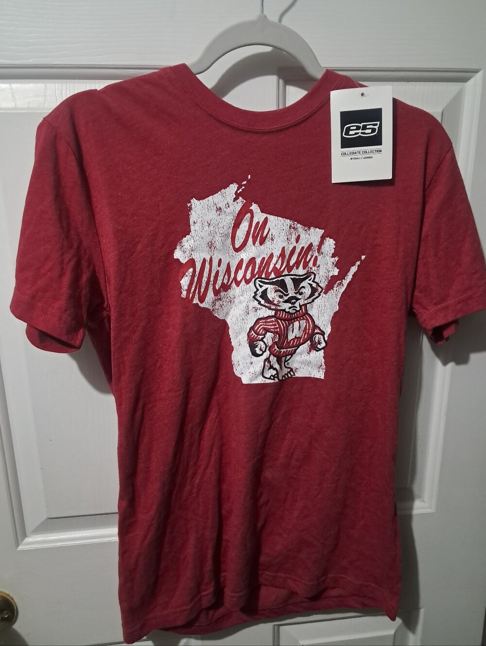 Unbranded Red "On Wisconsin" Short Sleeve T-Shirt